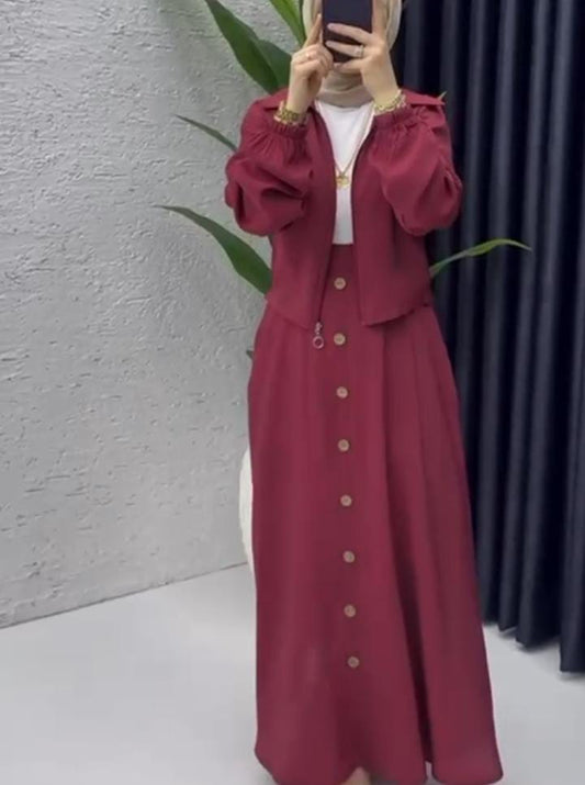 (Bordo)Raghad Takımı Yazlık  – Günlük kullanım için ideal, hafif ve şık bir tasarım