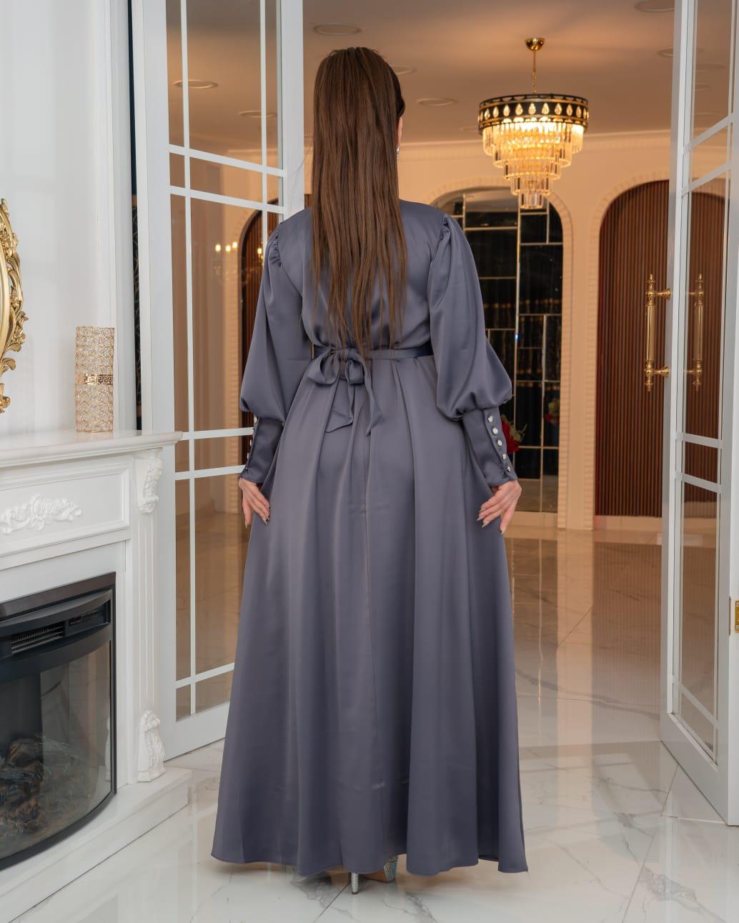 Elif elbise, yazlık, koyu gri, 1669