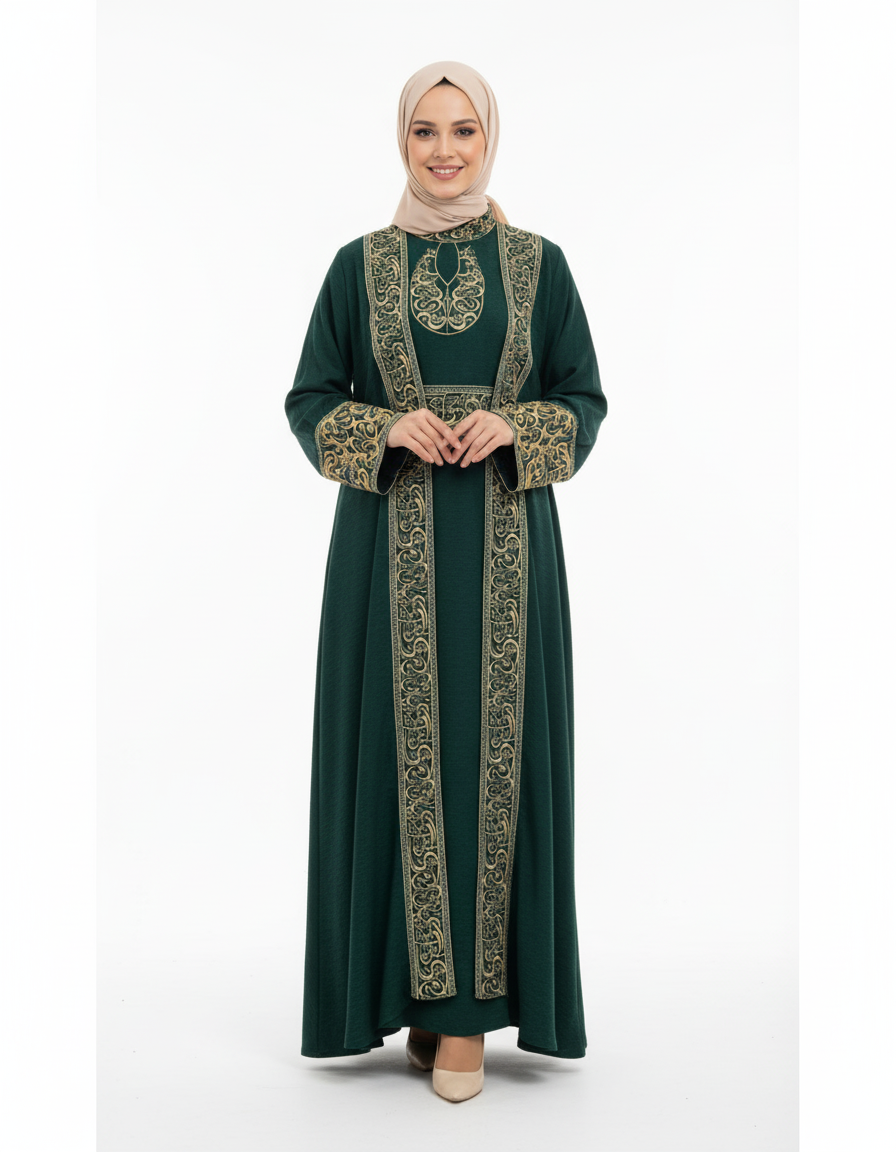 Kenz el işlemeli set (zümrüt) 1655