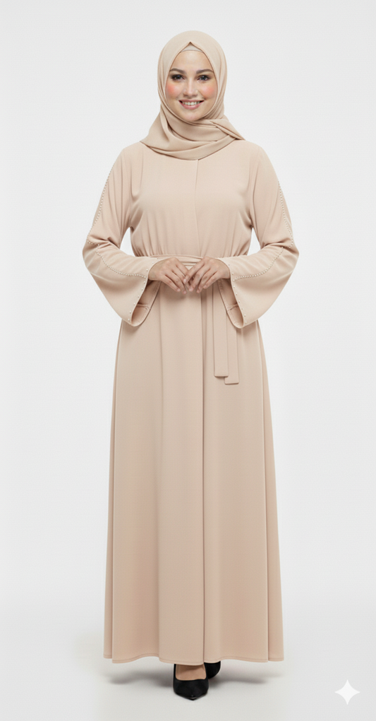 (bej) Gına resmi yazlık elbise