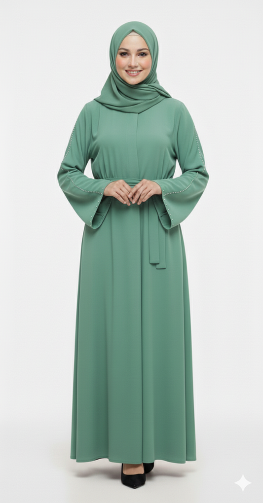 (Yeşil) Gına resmi yazlık elbise