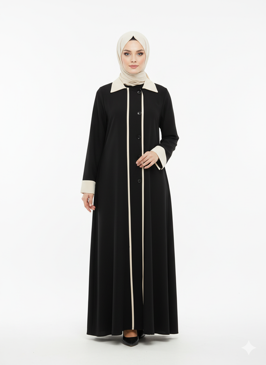 Gharam Pratik Ferace (Siyah ve bej)