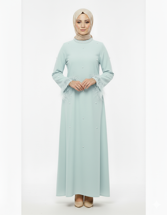 (camgöbeği rengi) Gömze resmi yazlık elbise