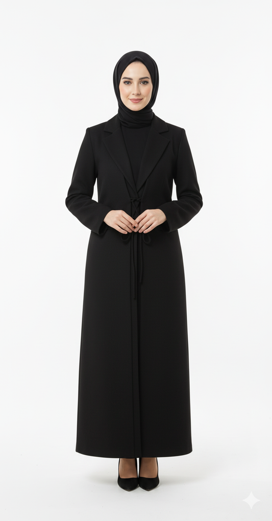 Kawther Yazlık Mantosu – Şık ve Siyah