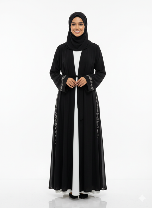 Lilas" Yazlık Resmi Abaya Takımı (Siyah)