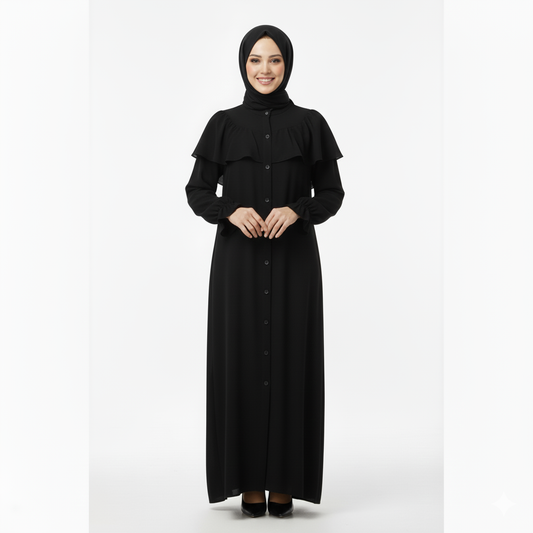 Siyah renk Khawla abaya