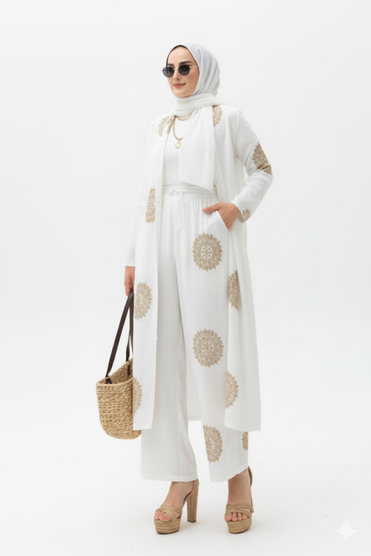 Dehab" Yazlık Resmi Takım (Beyaz)